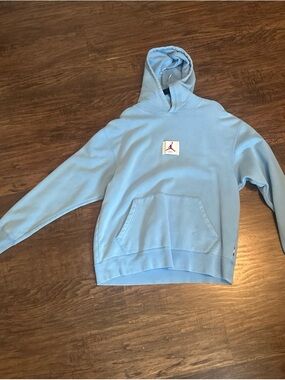 Jordan Light Blue Pullover Hoodie with Jumpman Patch